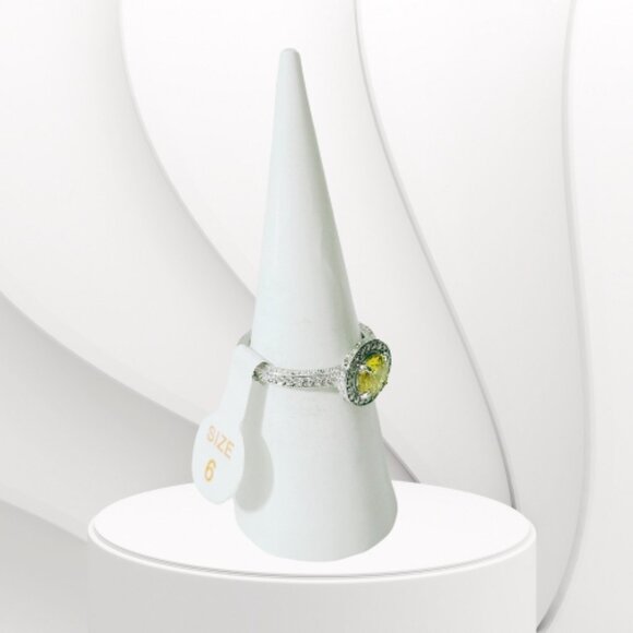 BP STERLING CLUB YELLOW TOPAZ CUBIC ZIRCONIA RING (Size 6) - Picture 3 of 7